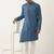Cobalt blue asymmetrical cotton kurta pajama