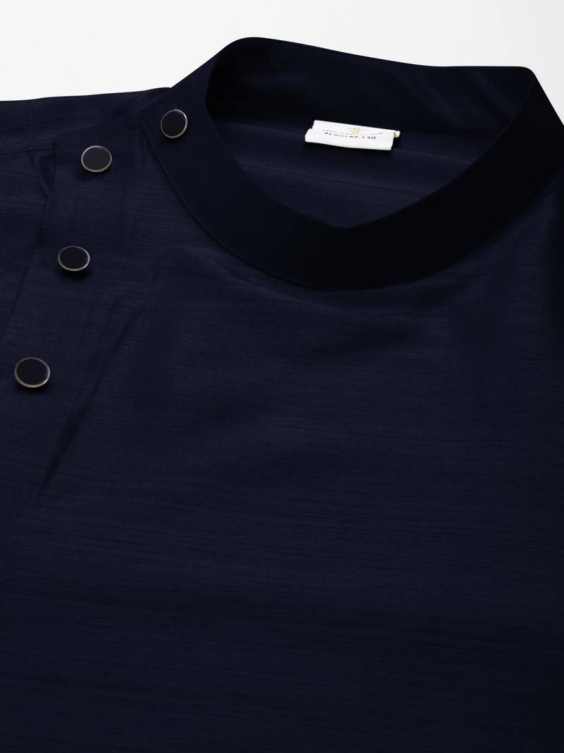 Navy blue drape kurta pajama