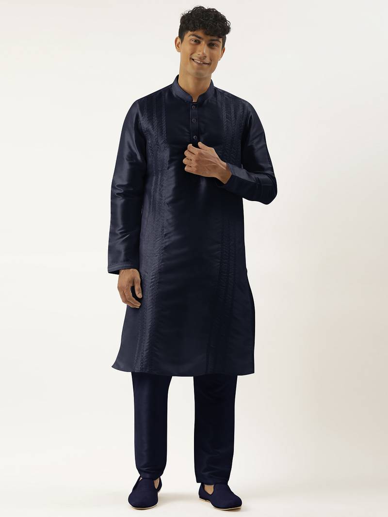 Blue embroidered kurta pajama