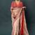 Light Chiku Thread And Zari Coding Work Organza Silk Saree