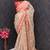 Light Chiku Thread And Zari Coding Work Organza Silk Saree