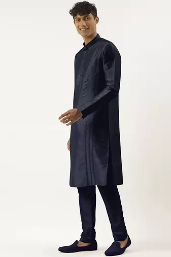 Blue embroidered kurta pajama