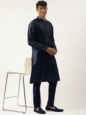 Blue embroidered kurta pajama 5
