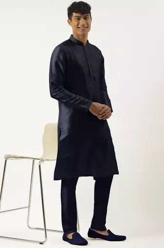 Blue embroidered kurta pajama