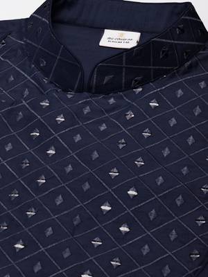 Blue embroidery angrakha kurta pajama 2