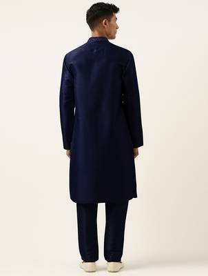 Blue embroidery angrakha kurta pajama 5