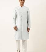 Sky blue embroidery angrakha kurta pajama