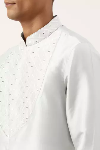 Sky blue embroidery angrakha kurta pajama
