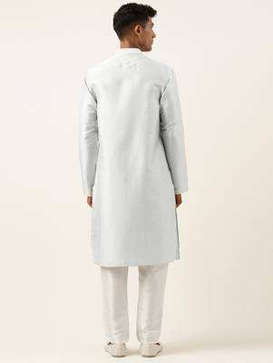 Sky blue embroidery angrakha kurta pajama 5
