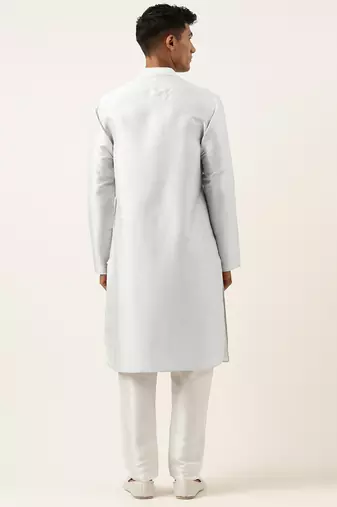 Sky blue embroidery angrakha kurta pajama
