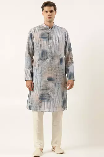 Blue printed kurta pajama