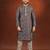 Midnight blue batik print kurta