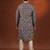 Midnight blue batik print kurta