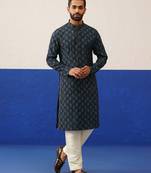 Blue embroidered kurta pajama