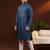 Denim blue embroidery kurta pajama