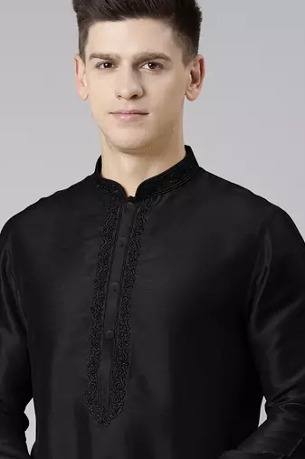 Black embroidered kurta pajama