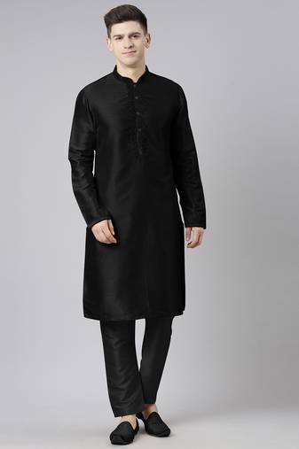 Black embroidered kurta pajama