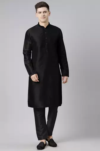 Black embroidered kurta pajama