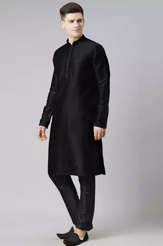 Black embroidered kurta pajama