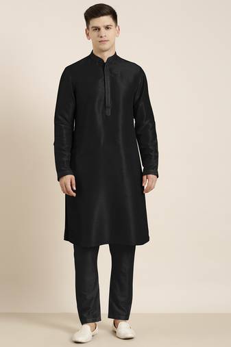 Black embroidered kurta pajama