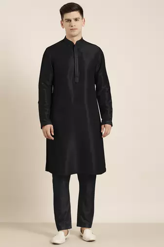 Black embroidered kurta pajama