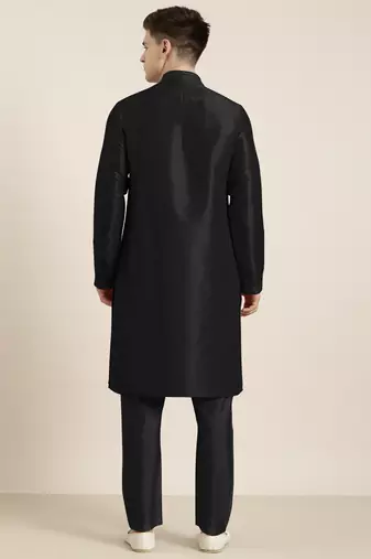Black embroidered kurta pajama
