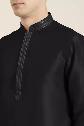 Black embroidered kurta pajama