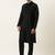 Black cotton with velvet detailing kurta pajama