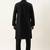 Black cotton with velvet detailing kurta pajama