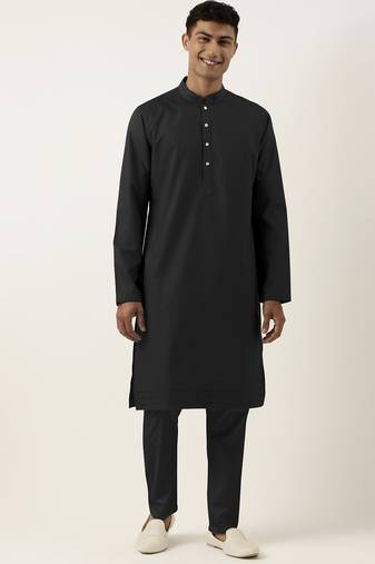 Black cotton kurta pajama