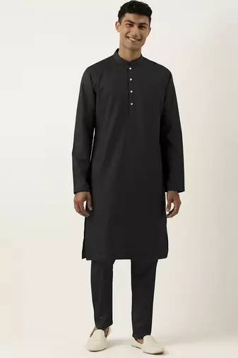 Black cotton kurta pajama
