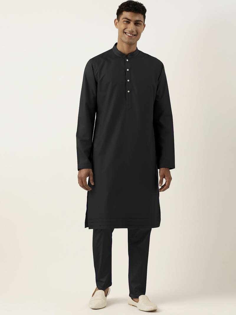 Black cotton kurta pajama