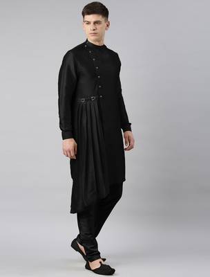 Black drape kurta pajama 3