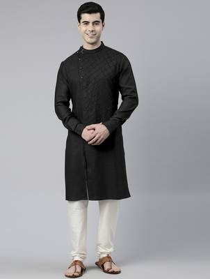 Black angrakha kurta pajama 1