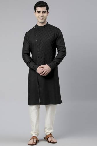 Black angrakha kurta pajama
