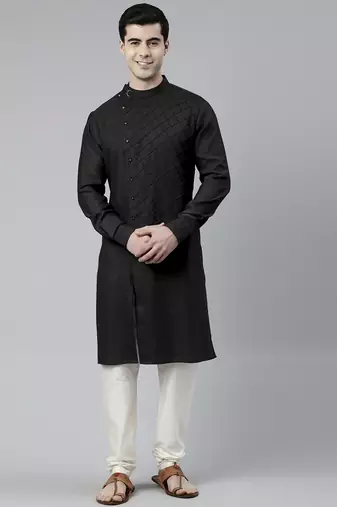 Black angrakha kurta pajama