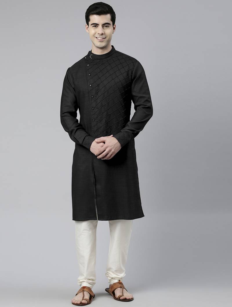 Black angrakha kurta pajama