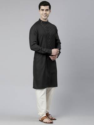Black angrakha kurta pajama 3