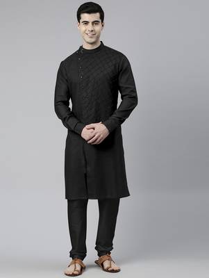 Black angrakha kurta pajama 1