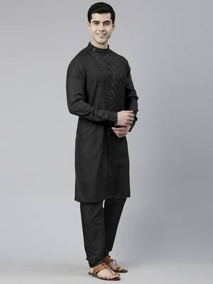 Black angrakha kurta pajama 3