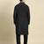 Black twill weave cotton kurta pajama