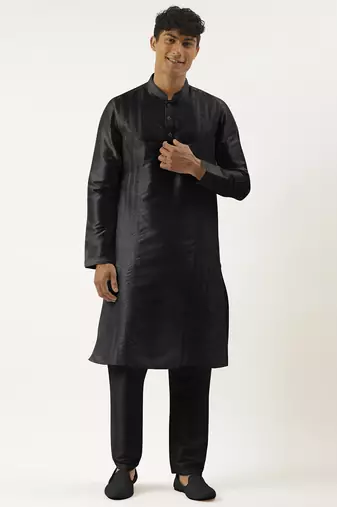 Black embroidered kurta pajama