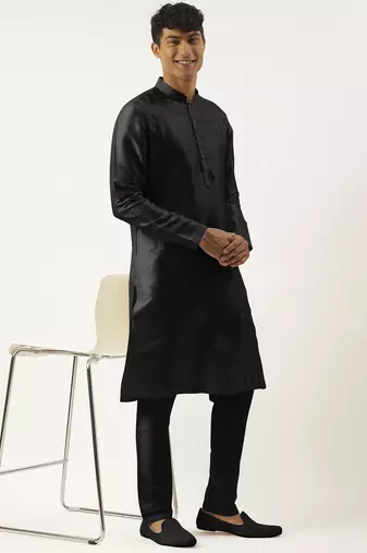 Black embroidered kurta pajama