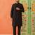 Black silk bling kurta pajama