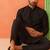 Black silk bling kurta pajama