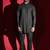Black cotton front open kurta pajama