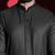 Black cotton front open kurta pajama