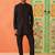 Black cotton front open kurta pajama