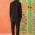 Black cotton front open kurta pajama