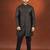 Black embroidered front open kurta pajama